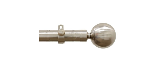 The image presents a captivating close-up of a 28mm eyelet brass curtain rod, showcasing intricate details and craftsmanship. The rod itself stretches across the entire width of the image, serving as the focal point. Its design exudes elegance and sophistication, featuring a smooth and polished surface that catches the light.