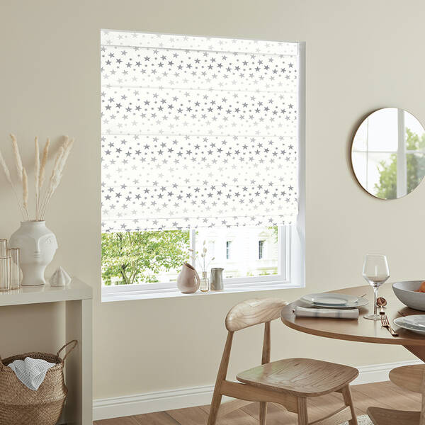 Twinkle Stars Silver Roman Blind - Image 2